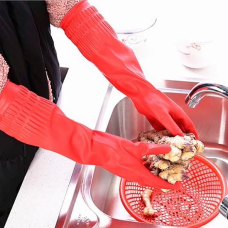 1Pair Lengthen Dishwashing Cle - Commercial Kitchen Gloves 评论和价格