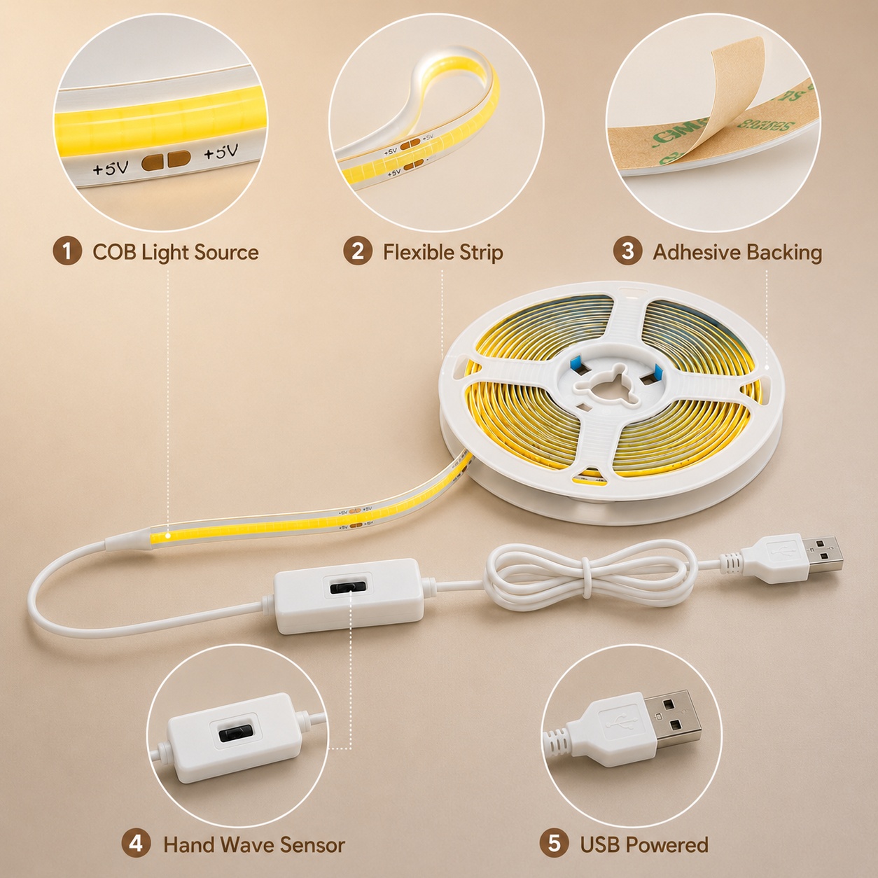 COB LED Light Strip Gesture Se - Commercial Kitchen Cabinet 评论和价格