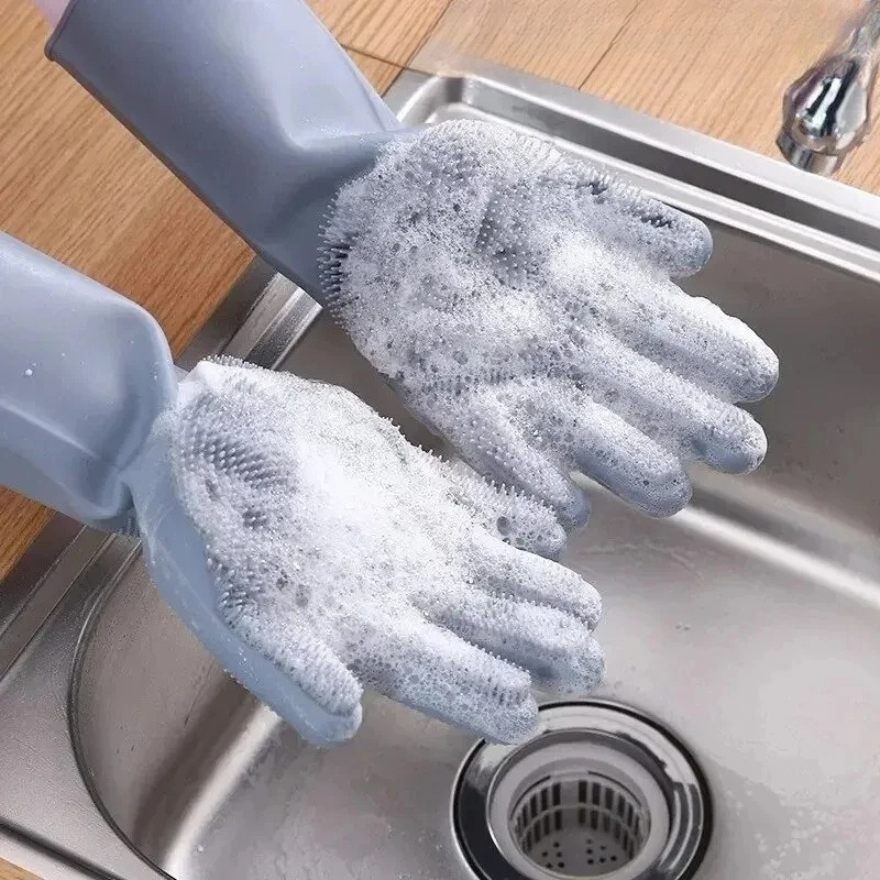 Magic Silicone Rubber Dishwash - Commercial Kitchen Gloves 评论和价格