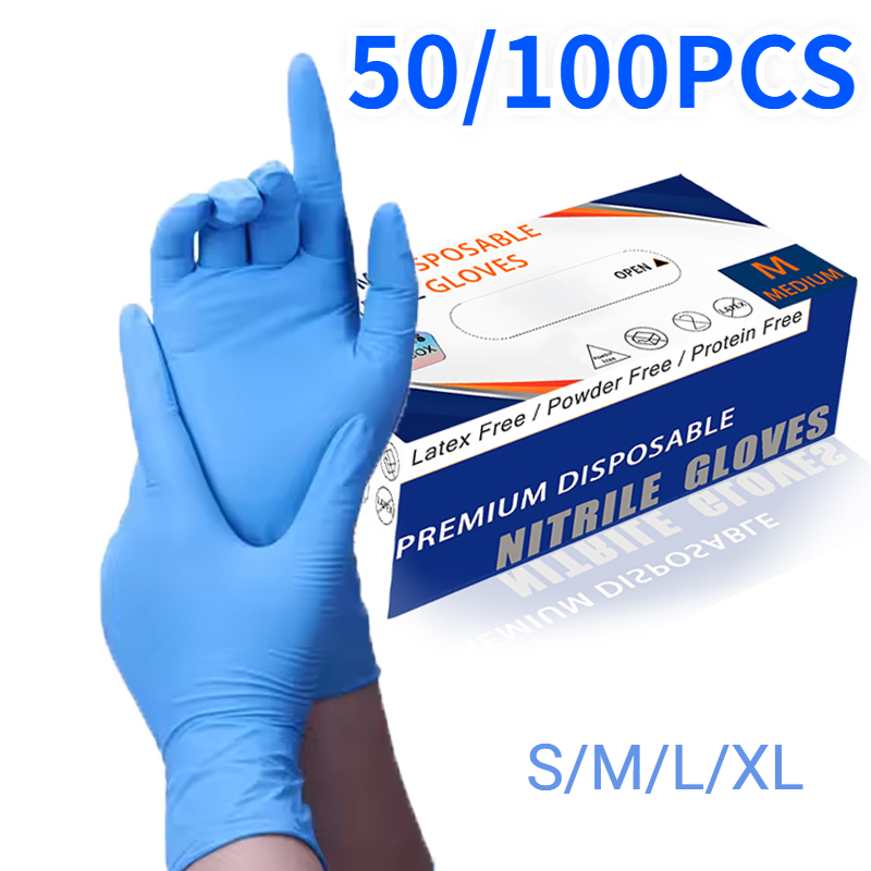 50/100PCS Blue Nitrile Gloves  - Commercial Kitchen Gloves 评论和价格