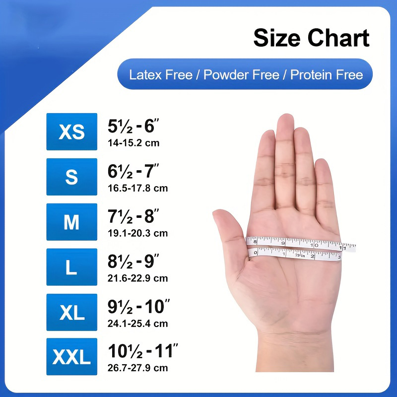 50/100PCS Blue Nitrile Gloves  - Commercial Kitchen Gloves 评论和价格