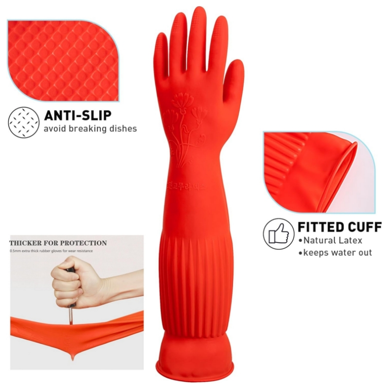 45CM Extra-Long Rubber Cleanin - Commercial Kitchen Gloves 评论和价格