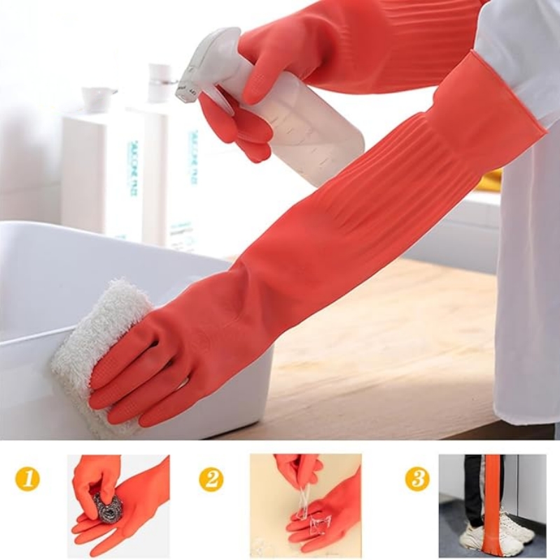 45CM Extra-Long Rubber Cleanin - Commercial Kitchen Gloves 评论和价格