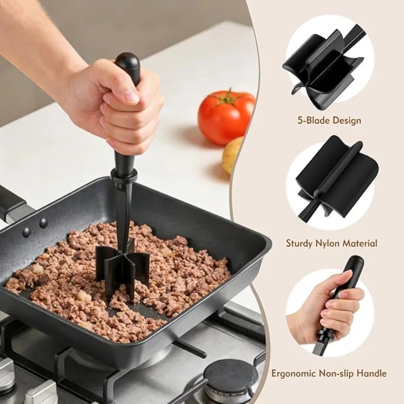 1pc Meat Chopper Handheld Meat - Commercial Kitchen Grinder 评论和价格