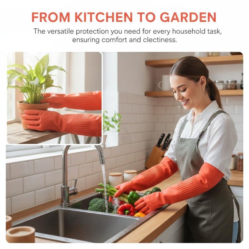Extra Long Rubber Cleaning Glo - Commercial Kitchen Gloves 评论和价格